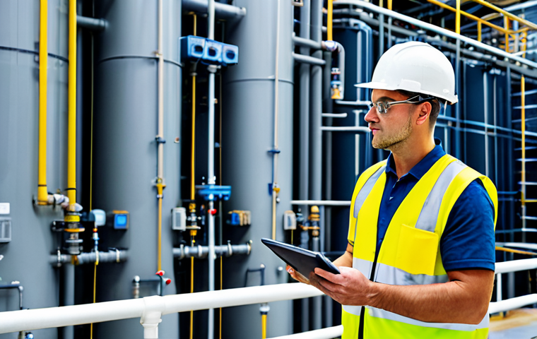 수질환경 직무별 필요 역량 - **

A female environmental chemist in a fully-equipped laboratory, analyzing a water sample with a s...