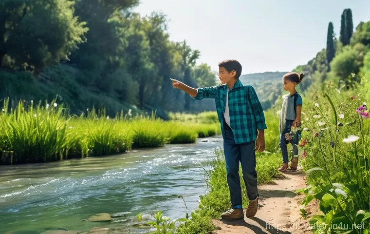 수질환경산업기사 자격증의 활용 사례 - **Prompt:** "A cutting-edge, futuristic water purification system is showcased within a clean, brigh...