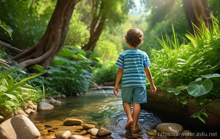 수질환경 산업기사 필기 시험 - **"A vibrant, picturesque scene of a young Italian boy, approximately 8 years old, wearing light blu...