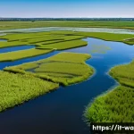 Home 18 수질환경 전문가가 추천하는 책 - A high-tech drone flying over a remote Italian wetland, equipped with advanced chemical sensors for ...