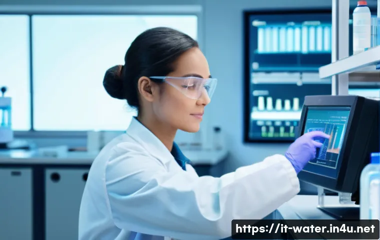 수질환경과 진로 선택 가이드 - A modern environmental water quality laboratory scene featuring a skilled female technician in profe...