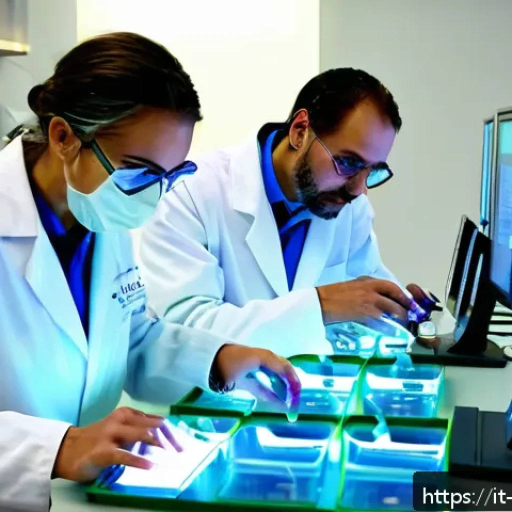 수질환경 전문가가 되는 법 - A modern water quality laboratory scene inside an Italian environmental research center, featuring s...